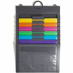 Smead Cascading Wall Organizer - 6 Pocket(s) - 10.6" Height x 14.3" Width - Wall Mountable - Gray - Polypropylene - 1Each