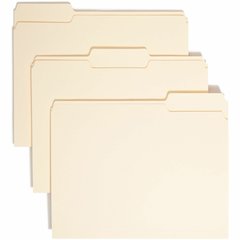 Smead 1/3 Tab Cut Letter Recycled Top Tab File Folder - 8 1/2" x 11" - 3/4" Expansion - Top Tab Location - Assorted Tab Position - 11 pt. - 1 Plys - Manila - Sturdy, Rounded Corner - 10% Recycled - 10