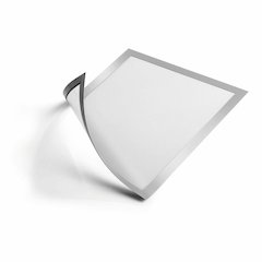 DURABLE DURAFRAME Document Frame - Holds 8.50" x 11" Insert - Rectangle - Surface - Horizontal, Vertical - Sturdy, Self-adhesive, Magnetic - Silver - 2 / Pack