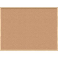 U Brands Cork Bulletin Board - 36" Board Height x 48" Board Width - Natural Cork Surface - Self-healing, Durable, Mounting System, Tackable - Birch Wood Frame - 1 Each