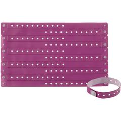 Advantus Colored Vinyl Wristbands - Adjustable - 0" Height x 0.6" Width x 9.8" Length - Purple - Vinyl - 1 Pack