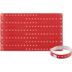 Advantus Colored Vinyl Wristbands - Adjustable - 0" Height x 0.6" Width x 9.8" Length - Red - Vinyl - 1 Pack