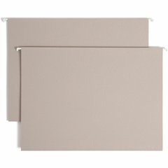 Smead TUFF 1/3 Tab Cut Legal Recycled Hanging Folder - 8 1/2" x 14" - 3" Expansion - Top Tab Location - Assorted Tab Position - 14 pt. - Steel Gray - Bend Resistant, Heavy Duty, Tear Resistant, Reinfo