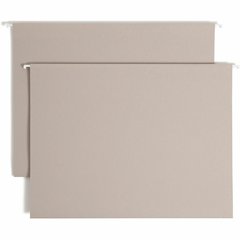 Smead TUFF 1/3 Tab Cut Legal Recycled Hanging Folder - 8 1/2" x 14" - 4" Expansion - Top Tab Location - Assorted Tab Position - Steel Gray - Bend Resistant, Heavy Duty, Tear Resistant, Reinforced Rod 