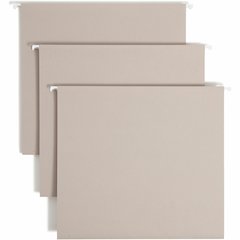 Smead TUFF 1/3 Tab Cut Letter Recycled Hanging Folder - 8 1/2" x 11" - 3" Expansion - Top Tab Location - Assorted Tab Position - Steel Gray - Bend Resistant, Heavy Duty, Tear Resistant, Reinforced Rod