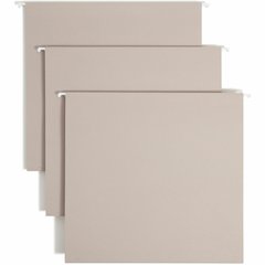 Smead TUFF 1/3 Tab Cut Letter Recycled Hanging Folder - 8 1/2" x 11" - 4" Expansion - Top Tab Location - Assorted Tab Position - Steel Gray - Bend Resistant, Heavy Duty, Tear Resistant, Reinforced Rod