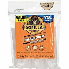 Gorilla Mini Hot Glue Sticks - Clear - 75 / Pack