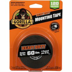 Gorilla Heavy Duty Mounting Tape - 10 ft Length x 1" Width - Black - 1 Each