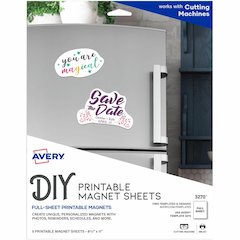 Avery&reg; Printable Magnet Sheets, 8.5" x 11" , 5 Sheets (3270) - Letter - 8 1/2" x 11" - Matte - 5 / Pack - Magnetic, Printable, Lightweight - White