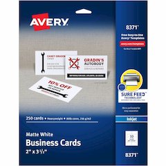 Avery&reg; N/A - 97 Brightness - A8 - 2" x 3 1/2" - Matte - 250 / Pack - Perforated, Heavyweight, Smooth Edge - White