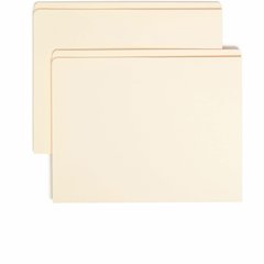 Smead Straight Tab Cut Letter Recycled Top Tab File Folder - 8 1/2" x 11" - Internal Pocket - 11 pt. - 2 Plys - Manila - Reinforced, Heavyweight - 10% Recycled - 50 / Box