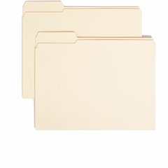 Smead 1/3 Tab Cut Letter Recycled Top Tab File Folder - 8 1/2" x 11" - 3/4" Expansion - Top Tab Location - Left Tab Position - 11 pt. - 2 Plys - Manila - Reinforced, Durable, Reinforced Tab, Rounded C