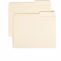Smead 2/5 Tab Cut Letter Recycled Top Tab File Folder - 8 1/2" x 11" - 3/4" Expansion - Top Tab Location - Right Tab Position - 11 pt. - 1 Plys - Manila - Rounded Corner - 10% Recycled - 100 / Box