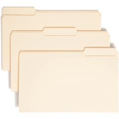 Smead 1/3 Tab Cut Legal Recycled Top Tab File Folder - 8 1/2" x 14" - 3/4" Expansion - Top Tab Location - Assorted Tab Position - 11 pt. - 1 Plys - Manila - 10% Recycled - 100 / Box
