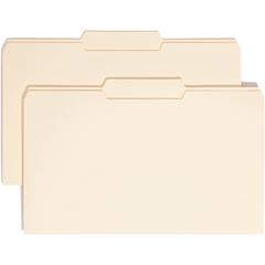 Smead 1/3 Tab Cut Legal Recycled Top Tab File Folder - 8 1/2" x 14" - 3/4" Expansion - Top Tab Location - Second Tab Position - Manila - Manila - 10% Recycled - 100 / Box