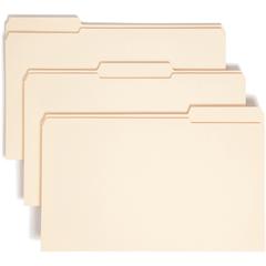 Smead 1/3 Tab Cut Legal Recycled Expanding File - 8 1/2" x 14" - 1 1/2" Expansion - Top Tab Location - Assorted Position Tab Position - Manila - Manila - 10% Recycled - 50 / Box