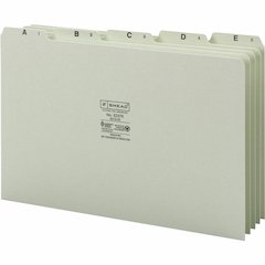 Smead A-Z 1/5 Tab Cut Recycled Legal Pressboard Guides - Assorted Tab(s) - 100% Recycled - 1 Set