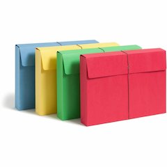 Smead Legal Yes File Wallet - 8 1/2" x 14" - 2" Expansion - 11 pt. - Blue, Green, Red, Yellow - Elastic Closure, Heavy Duty, Flap Closure - 10% Recycled - 50 / Box