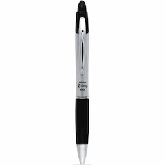 Zebra Z-grip Max Retractable Ballpoint Pens - Retractable - Black Ink - Gray Barrel - 1 Dozen