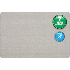 Quartet Oval Office Bulletin Board - 36" Height x 48" Width - Gray Fabric Surface - Frameless, Flexible - Gray Frame - 1 Each