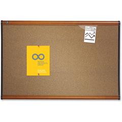 Quartet Prestige Bulletin Board - 24" Height x 36" Width - Brown Cork Surface - Self-healing, Durable - Light Cherry Frame - 1 Each