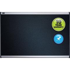 Quartet Prestige Embossed Bulletin Board - 24" Height x 36" Width - Black Foam Surface - Self-healing - Silver Aluminum Frame - 1 Each