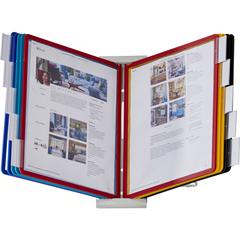 DURABLE&reg; INSTAVIEW&reg; Desktop Reference Display System - Desktop - 10 Double Sided Panels - Letter Size - Anti-Reflective/Non-Glare - Assorted Colors