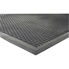 Genuine Joe Clean Step Scraper Floor Mats - Outside Entrance, Outdoor - 72" Length x 48" Width - Rubber - Black - 1 Each