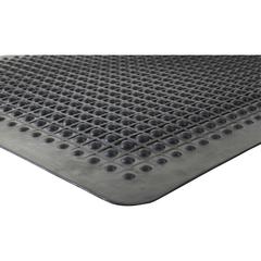 Genuine Joe Flex Step Rubber Anti-Fatigue Mats - Warehouse - 60" Length x 36" Width - Rubber - Black - 1 Each