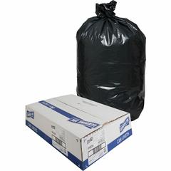 Genuine Joe Heavy-Duty Trash Can Liners - 60 gal Capacity - 56" Length x 39" Width x 1.50 mil (38 Micron) Thickness - Low Density - Black - Plastic Resin - Debris, Can, Waste - 50/Box - 1 Carton