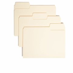 Smead SuperTab 1/3 Tab Cut Letter Recycled Top Tab File Folder - 8 1/2" x 11" - 3/4" Expansion - Top Tab Location - Assorted Tab Position - 11 pt. - 1 Plys - Manila - 10% Recycled - 100 / Box