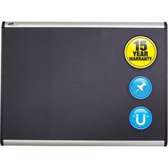 Quartet Prestige Plus Magnetic Bulletin Board - 36" Height x 48" Width - Gray Fabric Surface - Magnetic, Self-healing, Durable - Silver Aluminum Frame - 1 Each
