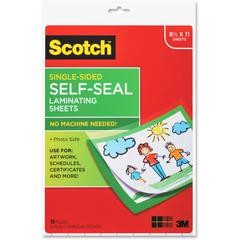 Scotch Self-Seal Laminating Pouches - Sheet Size Supported: Letter 8.50" Width x 11" Length x 9.6 mil Thickness - Laminating Pouch/Sheet Size: 9" Width x 12" Length x 6 mil Thickness - Glossy - for Do
