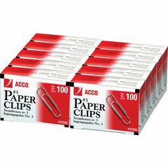 ACCO Paper Clips - No. 3 - 0.9" Length - 10 Sheet Capacity - Galvanized, Corrosion Resistant - 1000 / Pack - Silver - Metal, Zinc Plated