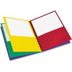 Oxford 99656 Letter Pocket Folder - 8 1/2" x 11" - 200 Sheets Capacity - 8 Pocket - Fiber - Red, Green, Yellow, Purple - Die-cut, Acid-free - 1 Each