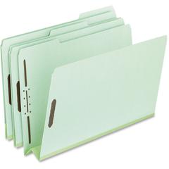 Pendaflex 1/3 Tab Cut Letter Recycled Top Tab File Folder - 8 1/2" x 11" - 3" Expansion - 2 Fastener - Top Tab Location - Assorted Tab Position - 25 pt. - Pressboard - Green - 60% Recycled - 25 / Box