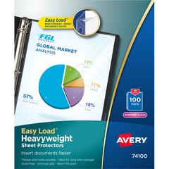 Avery&reg; Heavyweight Sheet Protectors - Acid-free, Archival-safe - 1 x Sheet Capacity - For Letter 8 1/2" x 11" Sheet - 3 x Holes - 3 x Rings - Ring Binder - Top Loading - Rectangular - Diamond Clea
