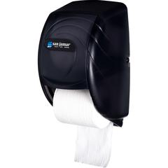 San Jamar Duett Standard Bath Tissue Dispenser - Roll Dispenser - 2 x Roll - 12.8" Height x 7.5" Width x 7" Depth - Plastic - Black Pearl - Compact, Impact Resistant, Lockable, Wall Mountable, Break R
