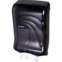 San Jamar Ultrafold Multifold Towel Dispenser - C Fold, Multifold, Touchless Dispenser - 450 x C Fold, 750 x Multifold - 18.7" Height x 11.7" Width x 6.3" Depth - Plastic - Black - Transparent, Touch-