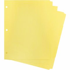 Business Source Mylar-reinforced Plain Tab Indexes - 5 Write-on Tab(s) - 5 Tab(s)/Set - 8.5" Divider Width x 11" Divider Length - Letter - 3 Hole Punched - Canary Tab(s) - Hole-punched, Mylar Reinforc