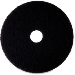 3M High Productivity Pad - 17" Diameter - Fiber - Black - 5 / Carton