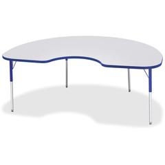 Jonti-Craft Berries Adult Height Prism Color Edge Kidney Table - Blue Kidney-shaped, Laminated Top - Four Leg Base - 4 Legs - Adjustable Height - 24" to 31" Adjustment - 72" Table Top Length x 48" Tab