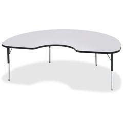 Jonti-Craft Berries Elementary Height Color Edge Kidney Table - Black Kidney-shaped, Laminated Top - Four Leg Base - 4 Legs - Adjustable Height - 15" to 24" Adjustment - 72" Table Top Length x 48" Tab