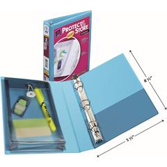 Avery&reg; 1" Mini Durable View Binder - 1" Binder Capacity - Half-letter - 5 1/2" x 8 1/2" Sheet Size - 175 Sheet Capacity - Round Ring Fastener(s) - 2 Pocket(s) - Polypropylene - Recycled - Pocket, 