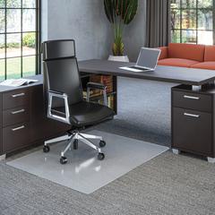 Deflecto EconoMat Chair Mat - Carpeted Floor - 53" Length x 45" Width x 0.063" Thickness - Rectangular - Polycarbonate - Clear - 1Each