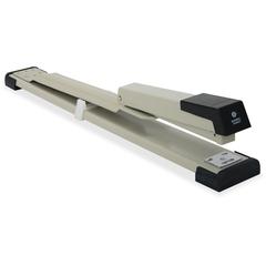 Business Source Long Reach Stapler - Staples Upto 20 Sheet of 20lb Paper - Holds Upto 210 Staple - Full Strip - Staple Size: 0.25" - 12" Throat Depth - Putty, Gray, Black - 1 Each