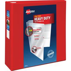 Avery&reg; Heavy-Duty View Red 4" Binder (79326) - Avery&reg; Heavy-Duty View 3 Ring Binder, 4" One Touch EZD&reg; Rings, 4.5" Spine, 1 Red Binder (79326)