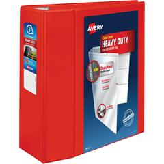 Avery&reg; Heavy-Duty View Red 5" Binder (79327) - Avery&reg; Heavy-Duty View 3 Ring Binder, 5" One Touch EZD&reg; Rings, 2.3/4.8" Spine, 1 Red Binder (79327)