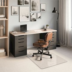 ES ROBBINS EverLife Chair Mat with Lip - Pile Carpet - 48" Length x 36" Width x 0.098" Thickness - Lip Size 10" Length x 20" Width - Vinyl - Clear - 1 Each