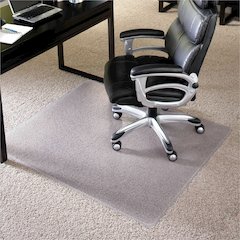 ES ROBBINS High-Pile Carpet Chair Mat - Pile Carpet, High Pile Carpet - 60" Length x 46" Width x 1" Thickness - Rectangular - Vinyl - Clear - 1 Each